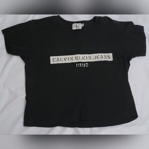 Calvin Klein 1995 Cropped Cotton T-Shirt One Size